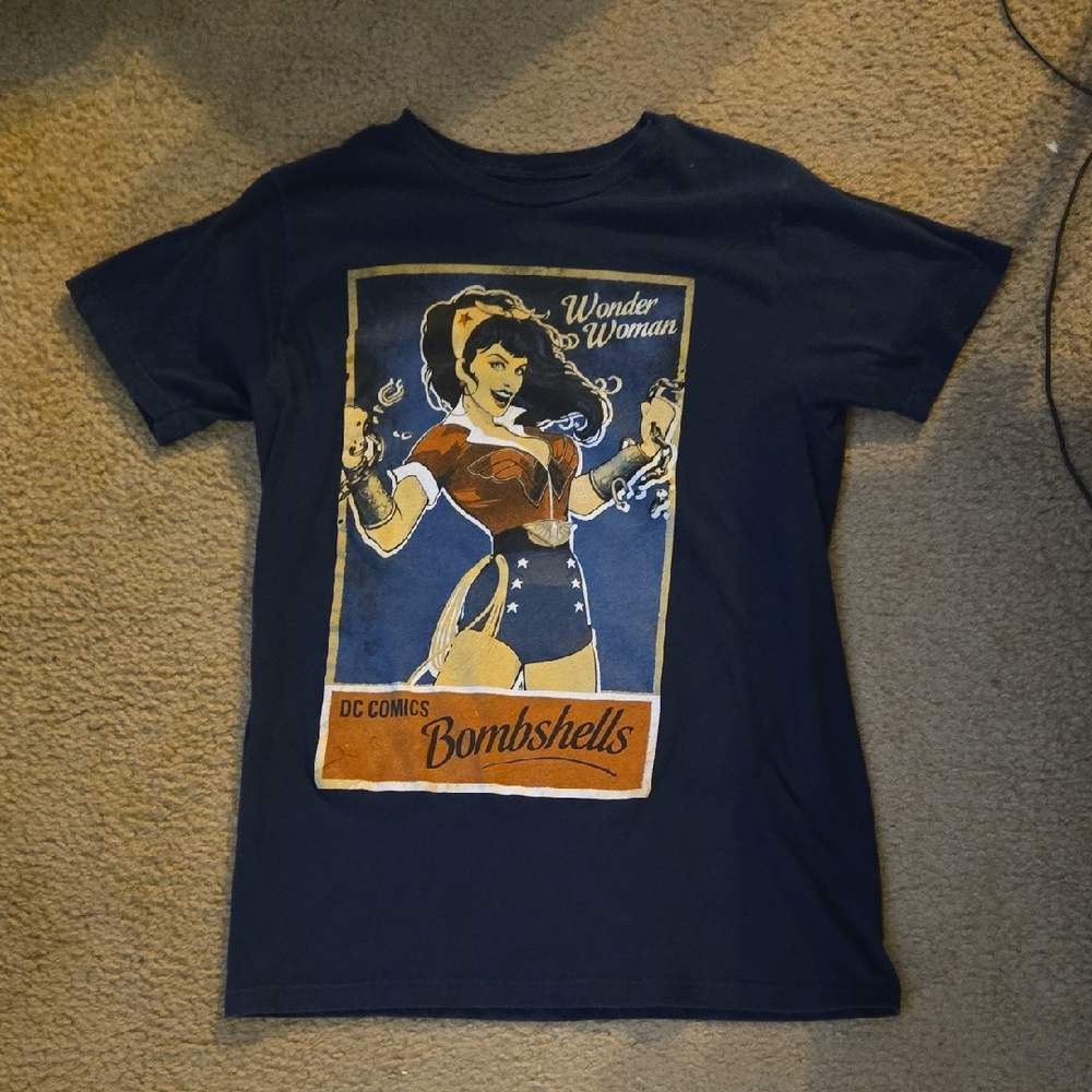 DC Comics Wonder Woman Bombshells Kids Tee - Dark Blue
